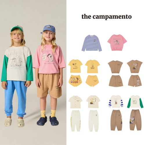 西班牙 the campamento 25ss 史努比合作限定 春夏儿童T恤裤子