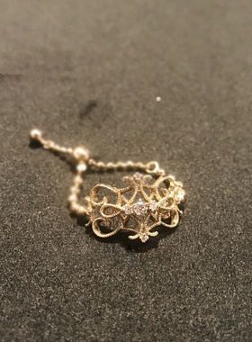 竖琴戒指可调节抽拉均码戒