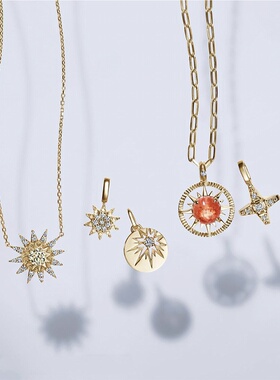 925银天然日光石太阳石吊坠