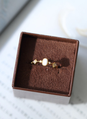 20春珊瑚海蓝宝925银戒指