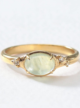 法式复古小众风戒指S925银葡萄石