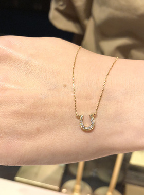 S925电镀18K金马蹄钻石锁骨链