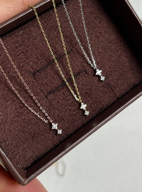 轻奢简约两颗星星钻石锁骨链