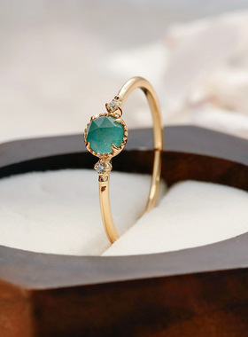 简约复古S925银天河石白水晶戒指