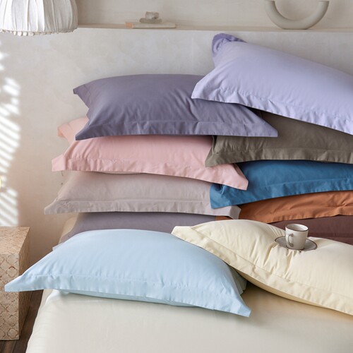 A类新疆长绒棉60S超柔磨毛全棉枕套纯色轻奢高级感纯棉枕头套