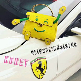 Blingblingsister鳄鱼纹honeybag卡通亲子包笑脸 正品