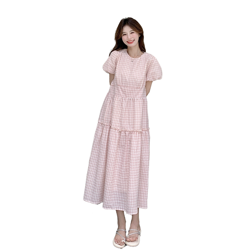 现货2026年夏装新款减龄少女格纹连衣裙XW6976P125K188,女装连衣裙,浙宝171