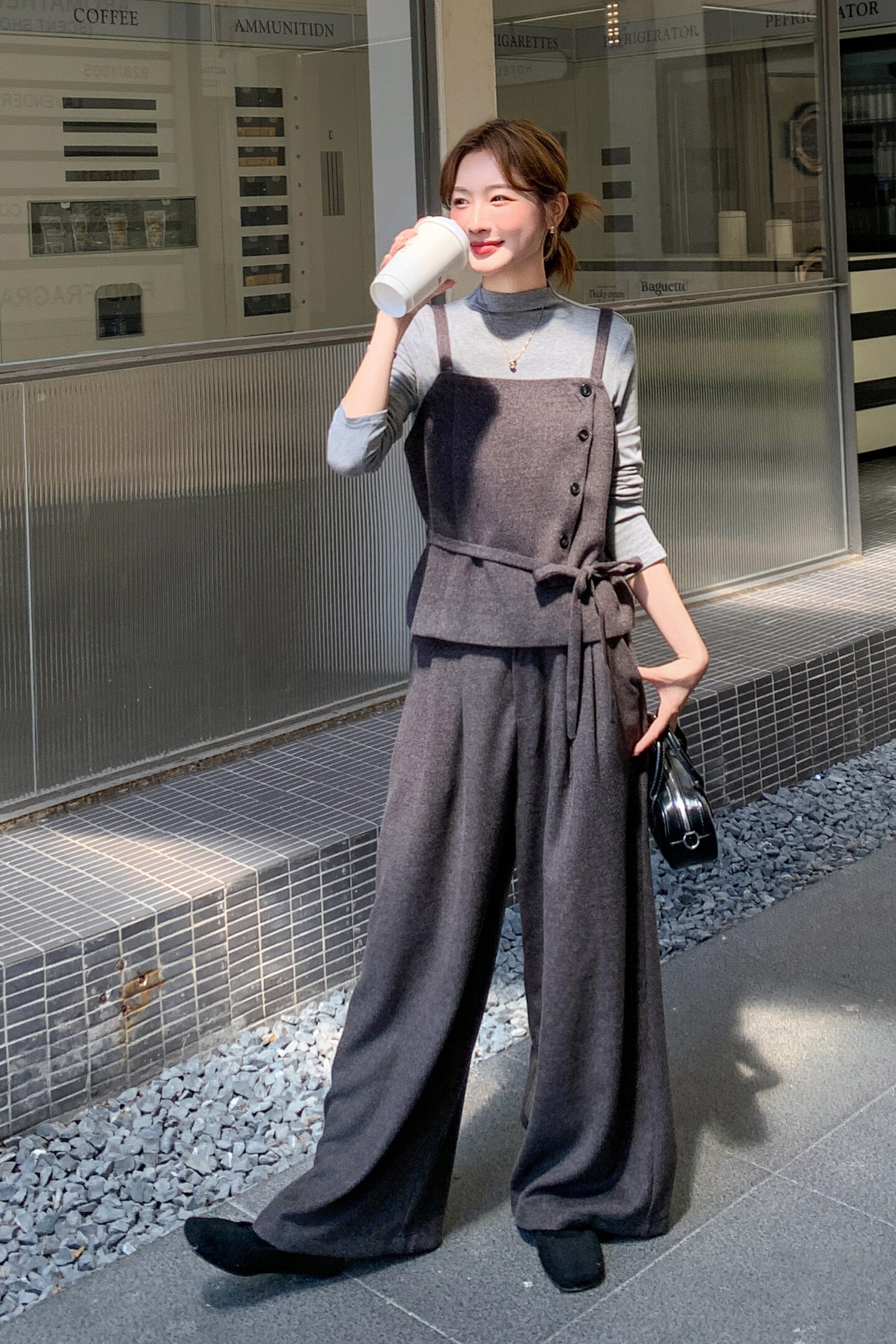 现货2026年新款法式收腰马甲打底衫阔腿裤三件套XW761P195K298,女装套装/套裙,浙宝171