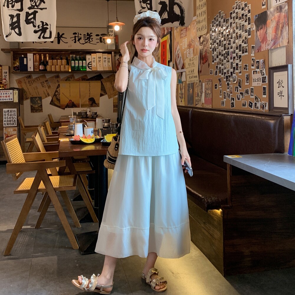 现货 26年夏季细看百搭显瘦无袖背心+高腰半身裙XW1071 P165 K248图片