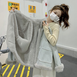 现货 2025年雾霾蓝皮毛一体外套 XW8088 P195 K298图片