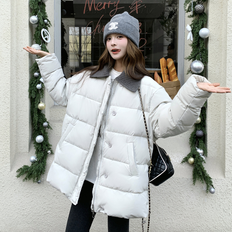 现货冬装针织翻领米色中长款羽绒服外套(50绒)XW3368P290K438，女装羽绒服，浙宝171