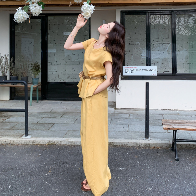 26年夏新款麻料套装送腰带XW9819P175K288,女装套装/套裙,浙宝171