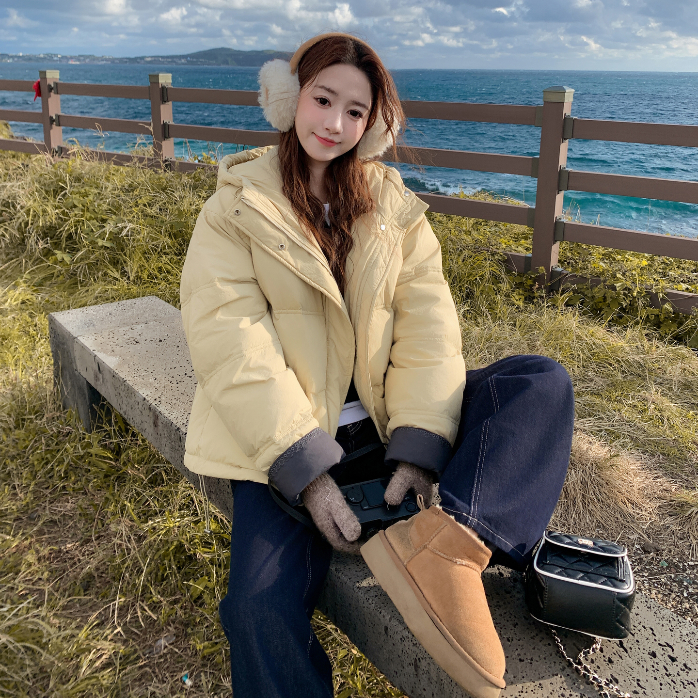 现货冬装新款袖口拼色黄色连帽羽绒服XW3330P275K418,女装羽绒服,浙宝171 现货冬装新款袖口拼色黄色连帽羽绒服XW3330P275K418,女装羽绒服,浙宝171