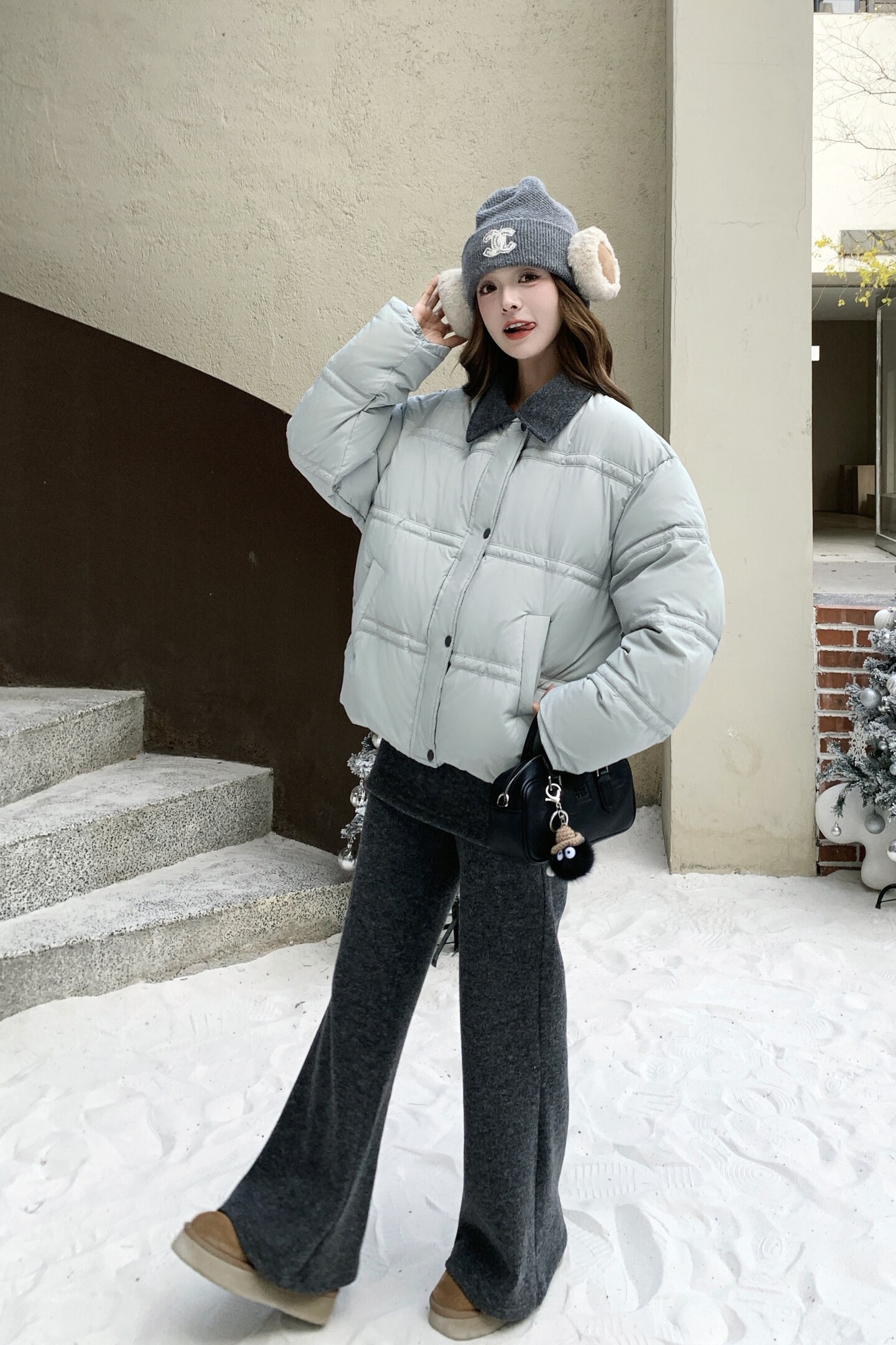 现货冬装翻领短款蓝色羽绒服外套(50绒)XW3369P275K418,女装羽绒服,浙宝171