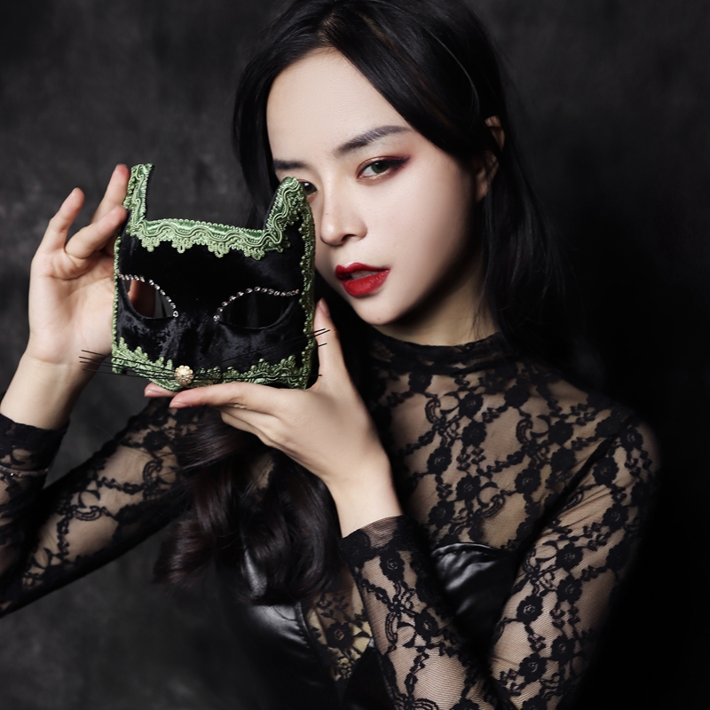 国风晰蜴女巫万物有灵狐妖小红娘伪娘变装美女日系万圣节年会面具