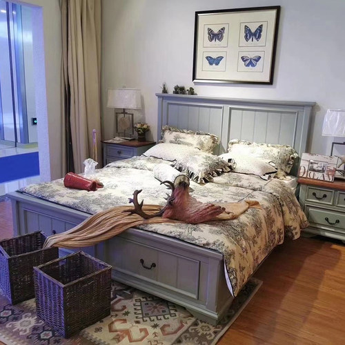 秋林木语美式实木大床