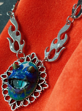 不南兽原创手工制火焰机车项链