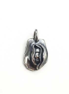 暗黑神秘风925银做旧眼睛吊坠