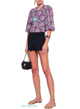 纯真丝473美金Figue纯手工绝美刺绣 静奢老钱夜空蓝