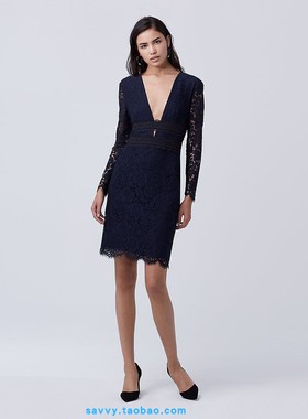 超级白菜Diane von Fürstenberg招牌蕾丝裙540欧元在售 清雅夜蓝