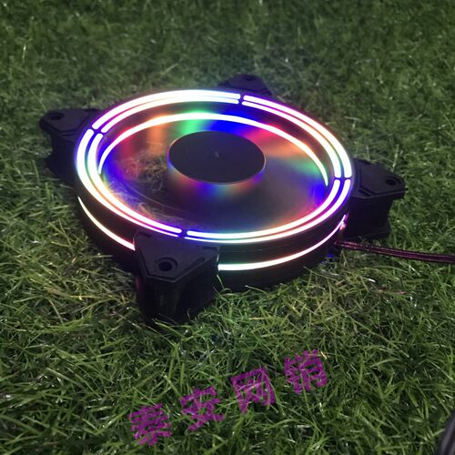 金河田12CM/厘米魅影M01机箱散热风扇RGB炫光4pin/D口ACF-120双环