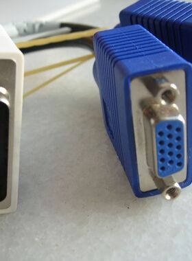 DELL 专业图形卡双屏卡 59针双头显示 双屏显示头 转接头DVI VGA