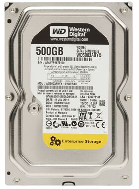 西部数据RE4企业盘 WD5003ABYx/500G/64m服务器工作站 高速硬黑盘