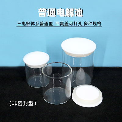电解池高硼硅玻璃非密封四氟盖