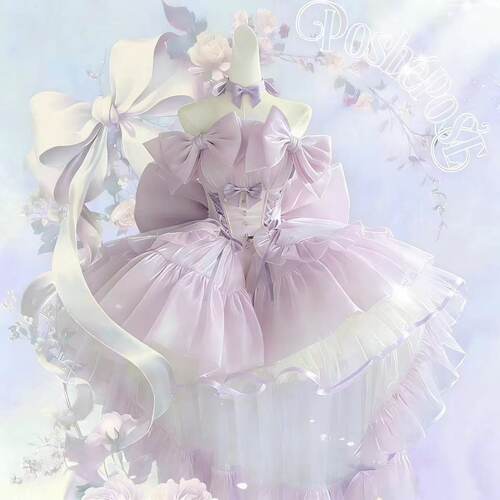 POSHEPOSE初灵高定紫色连衣裙