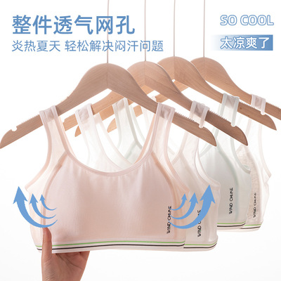 少女内衣文胸初中中学生二阶段固定杯跑步运动防震透气女童背心