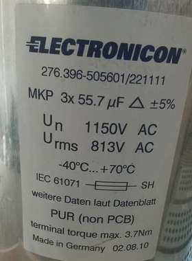 咨询德国进口Electronicon电容，型号276.396-5议价