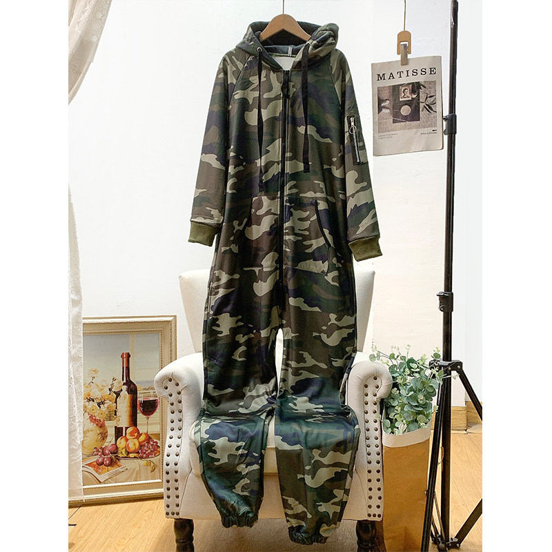 독일군 및 군수출 플러스사이즈 남성복  보온성을 높여주는 플러시 플리스  가을 겨울 후드 위장 점프수트 바지