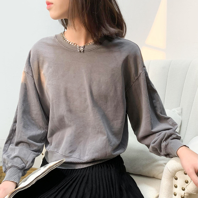 港风怀旧大码套头卫衣女