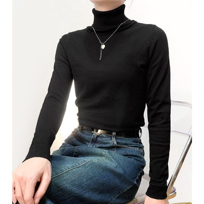 套头高领毛衣长袖打底针织衫女