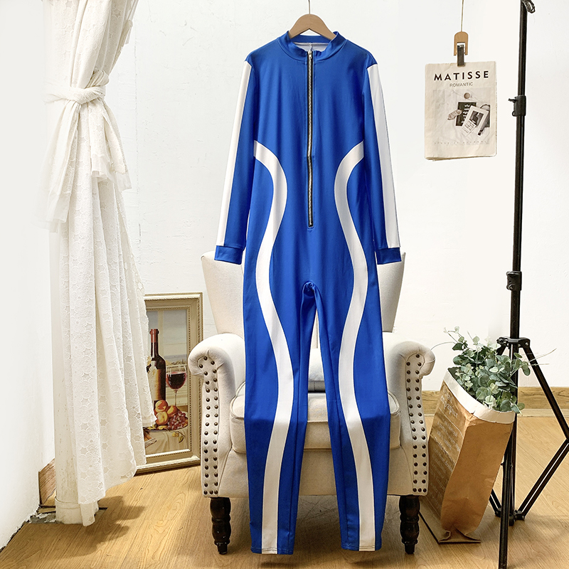 简约休闲运动骑行连体衣长裤