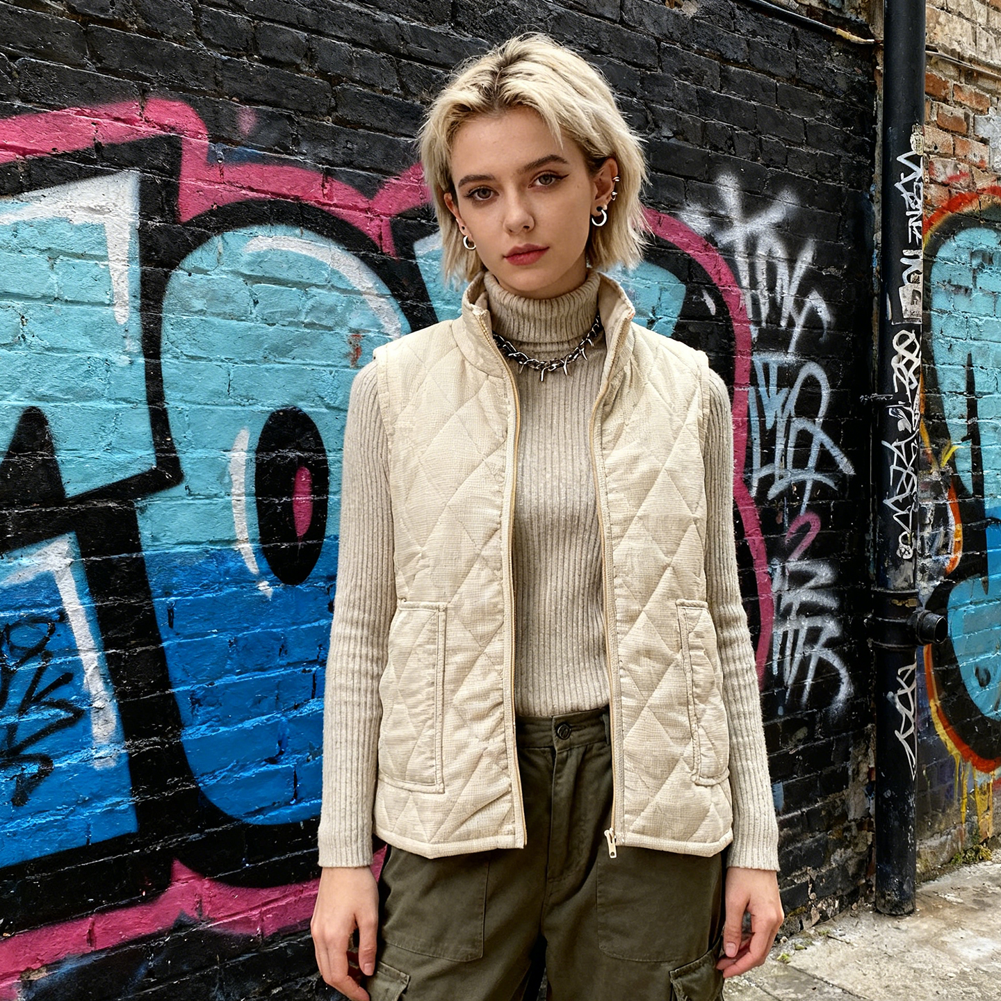 中性风保暖棉衣马甲外套女春秋冬