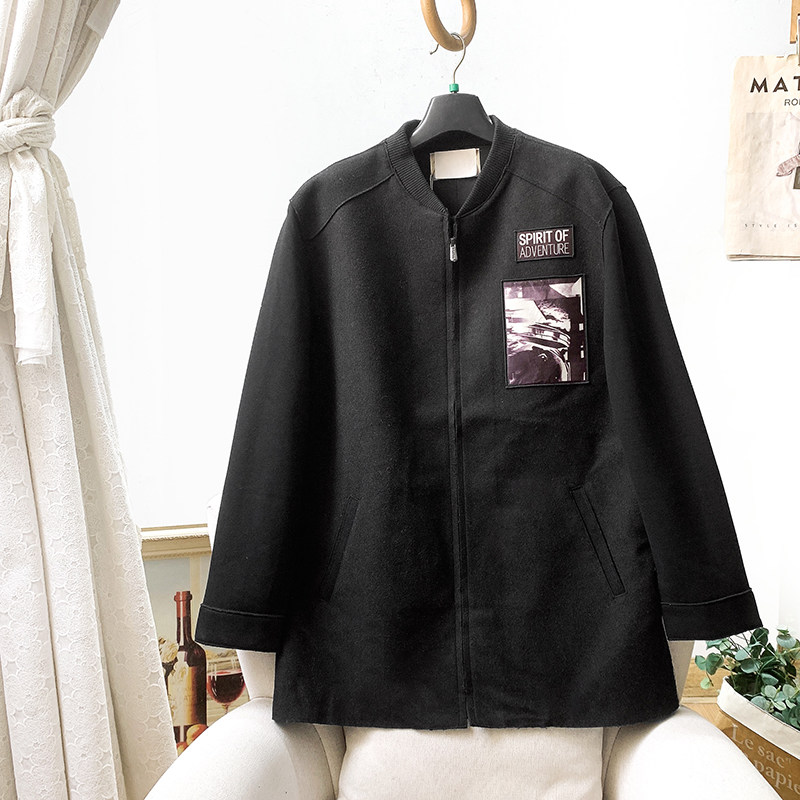 无假期的人】撤柜单！时尚街头贴布印花休闲帅气毛呢男装外套秋冬,男装,毛呢大衣,淘宝优惠券,粉丝福利购,淘宝优惠卷