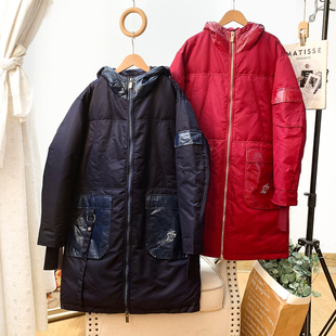 无假期的人】撤柜单~厚重保暖~复古帅气连帽中长款羽绒服外套男冬