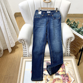 复古休闲修身 外贸单 小直筒牛仔裤 长裤 可穿 无假期 女四季 人