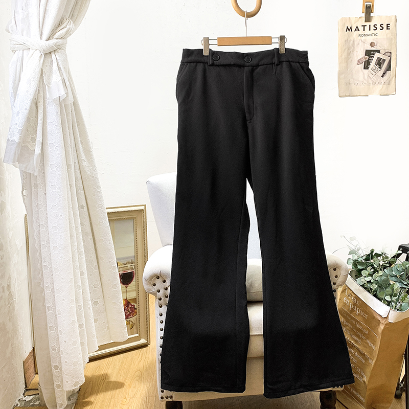 时髦休闲宽松喇叭裤长裤冬