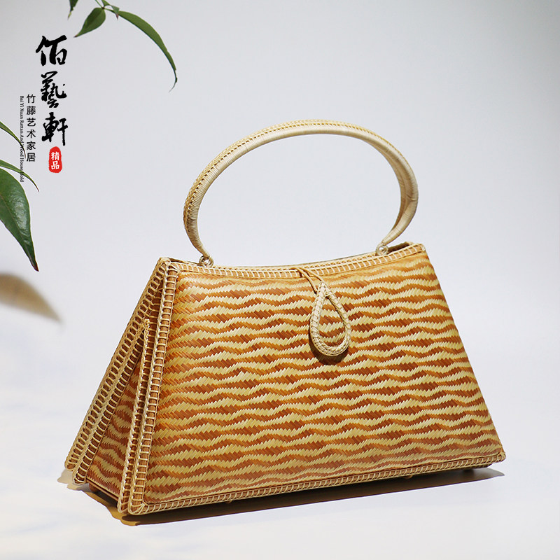 佰艺轩竹编大师精工纯手工编织包包竹包手拎包晚宴包茶包禅包