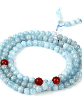 佛珠女士水晶手链天然海蓝宝