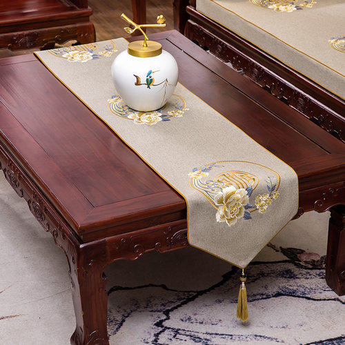 桌旗中式禅意现代简约茶桌高档