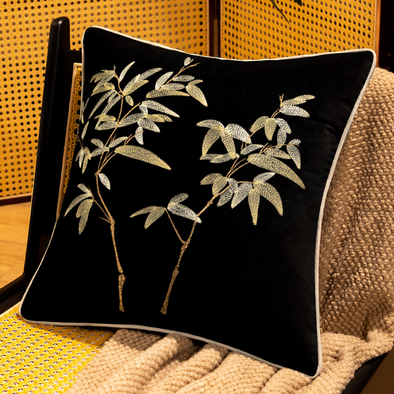 法式沙发抱枕刺绣大号床头靠背垫