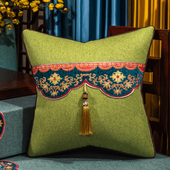 中式 红木沙发抱枕靠垫中国风靠背棉麻可拆洗护腰枕芯床上轻奢靠枕