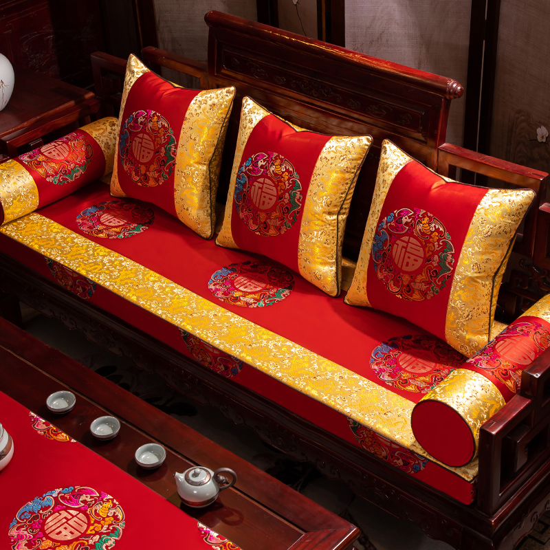 艺帛乾堂新中式客厅乳胶沙发垫