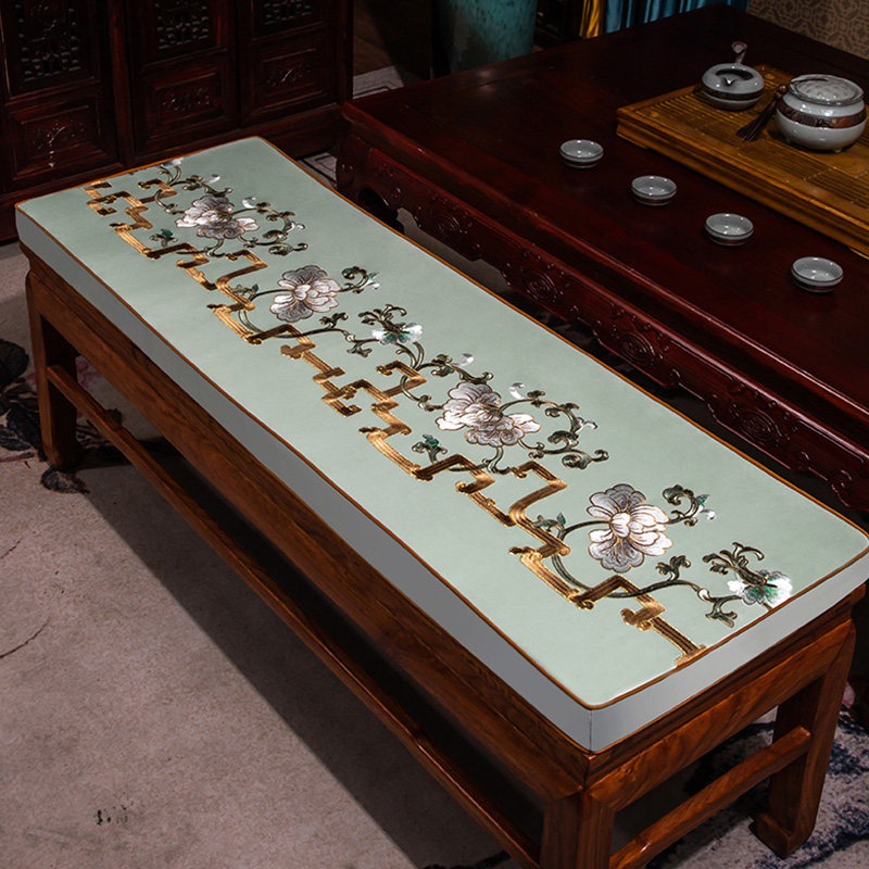 新款中式长条凳坐垫茶室长板凳垫秋冬加厚椅垫实木大小圆板凳垫子,居家布艺,椅垫,淘宝优惠券,粉丝福利购,淘宝优惠卷