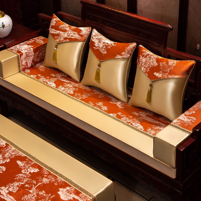 红木沙发巾新中式沙发坐垫巾防滑四季通用实木座垫套罩家用定制