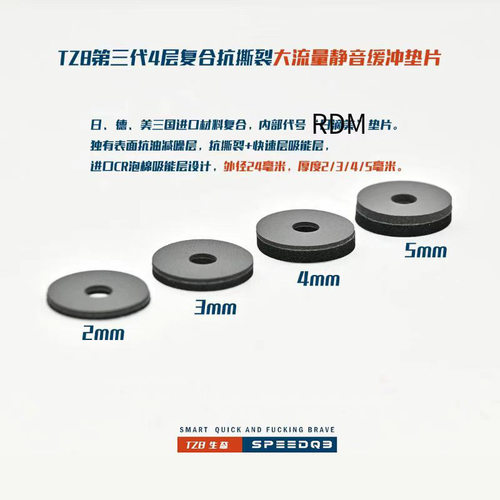 TZB研发  第三代进口材料4层抗撕裂静音缓冲气缸AOE垫片大全