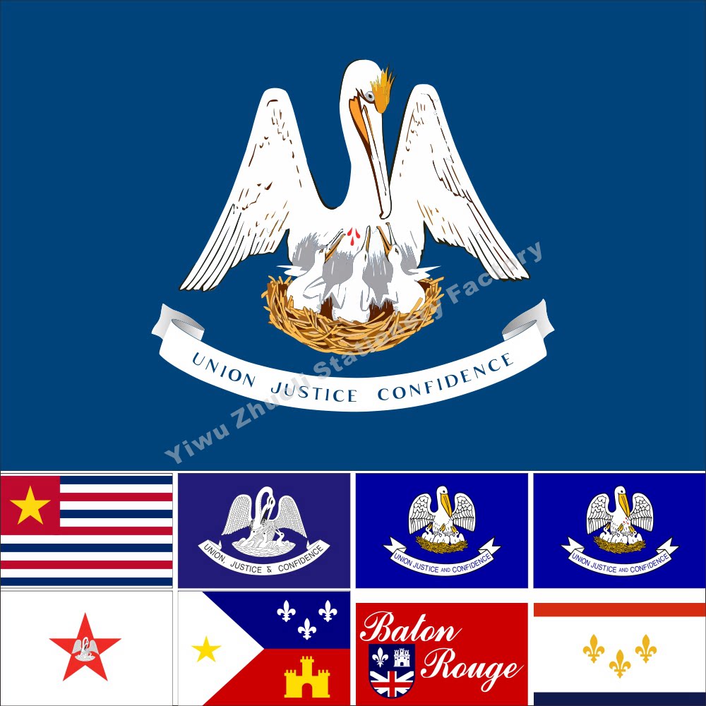 1美国路易斯安纳州旗历史旗巴吞鲁日旗各种大小可定做可订做